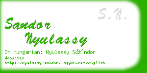 sandor nyulassy business card